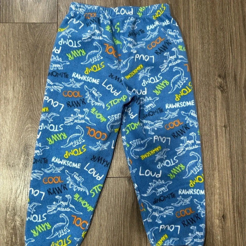 Blue Dino-Print Kids Pajama Bottoms